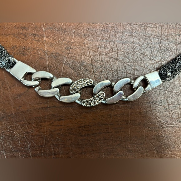 Express Chunky Silver and Black Chain Necklace - Picture 3 of 4